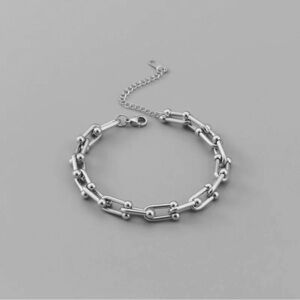 Silver Hardwear Small U Link Bracelet